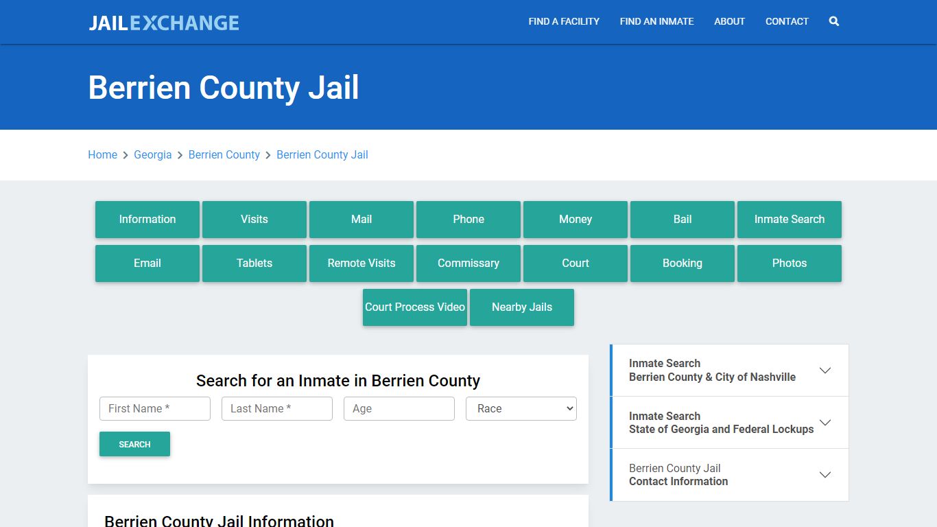 Berrien County Jail Roster Lookup, GA, Inmate Search